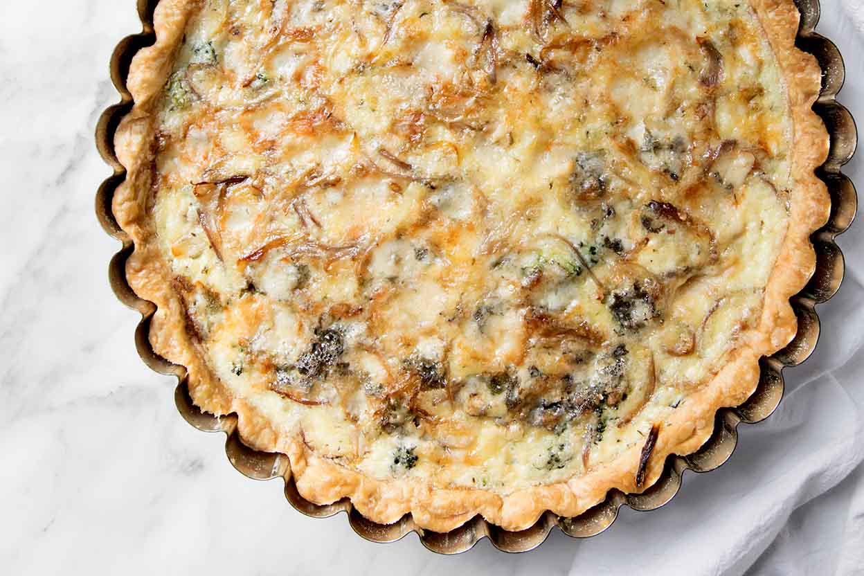 Roasted Red Onion, Broccoli, and Blue Cheese Tart Recipe | King Arthur ...