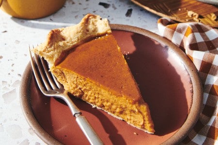 Slice of pumpkin pie