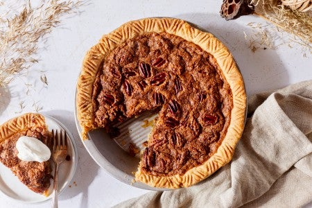 Sliced pecan pie