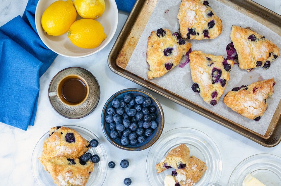 Cast Iron Skillet Lemon Blueberry Scone Recipe With Lemon Glaze - Hello  Creative Family