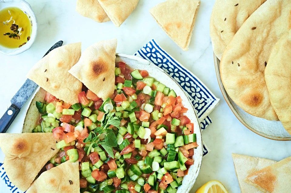 Whole Wheat Pita with Middle Eastern Salad