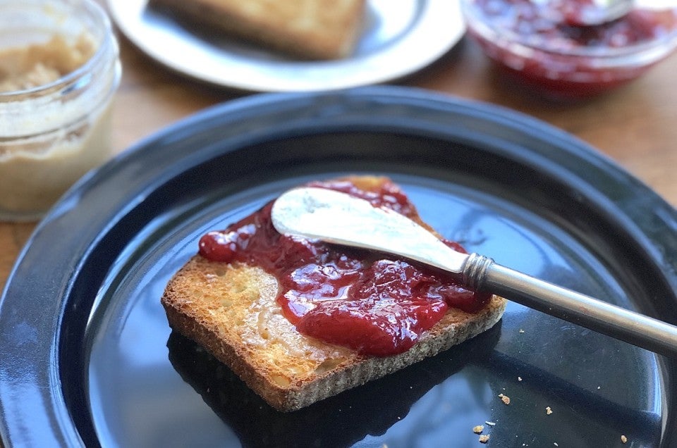 strawberry jelly on toast