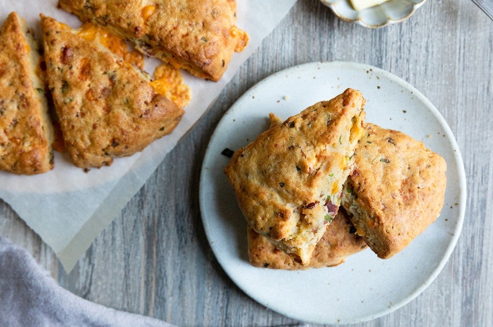 Gluten-Free Bacon-Cheddar-Chive Scones - select to zoom