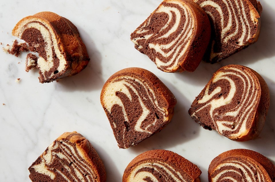 Fudge Frosted Marble Cake