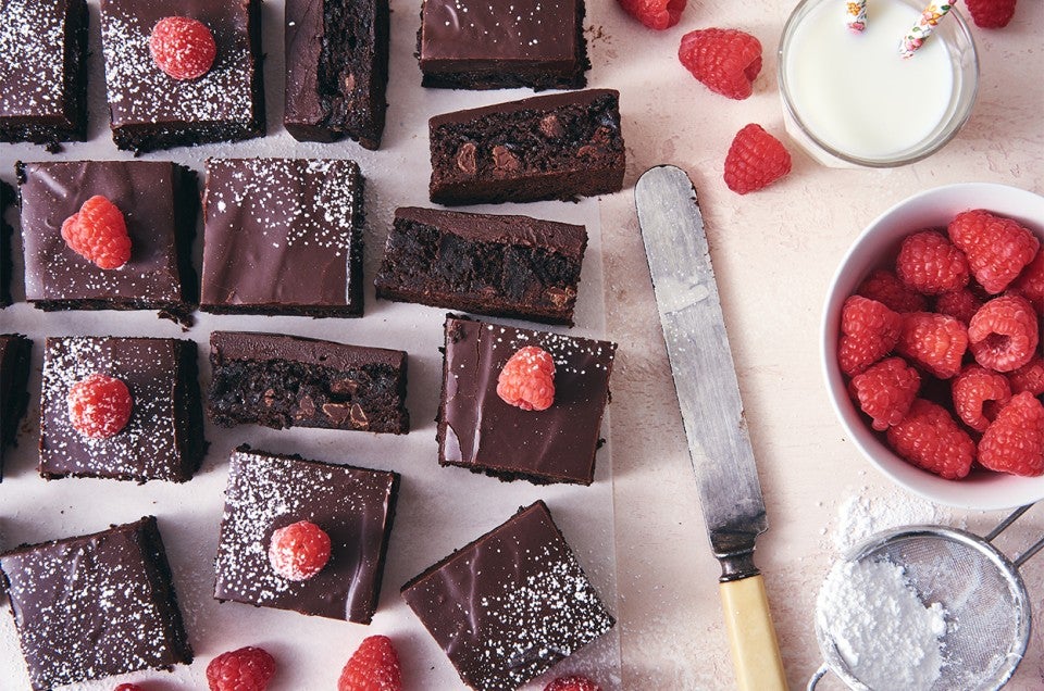 Chocolate And Raspberry Brownie Bars Recipe | King Arthur Baking