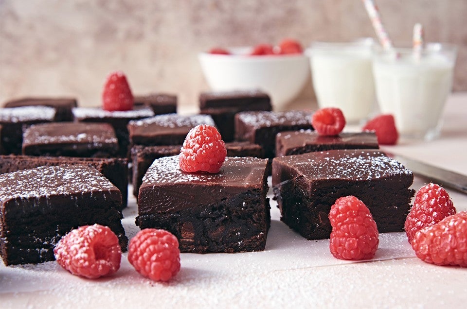 Chocolate and store raspberry brownies