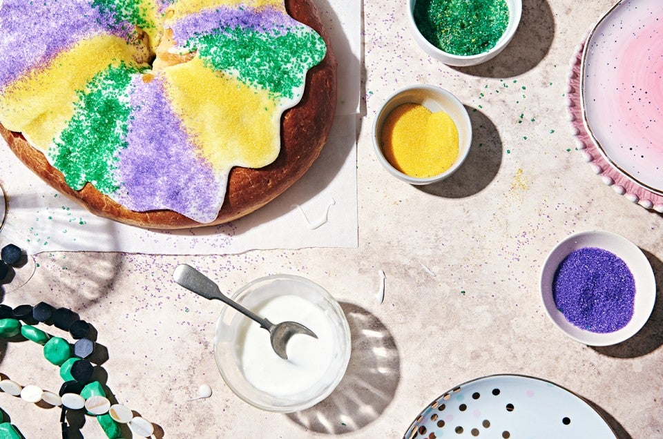 King Cake with Cream Cheese and Strawberry Jam Filling (Video)