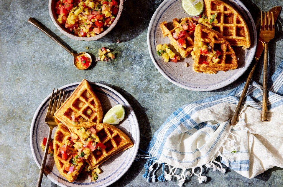 Savory Masa Harina Waffles - select to zoom