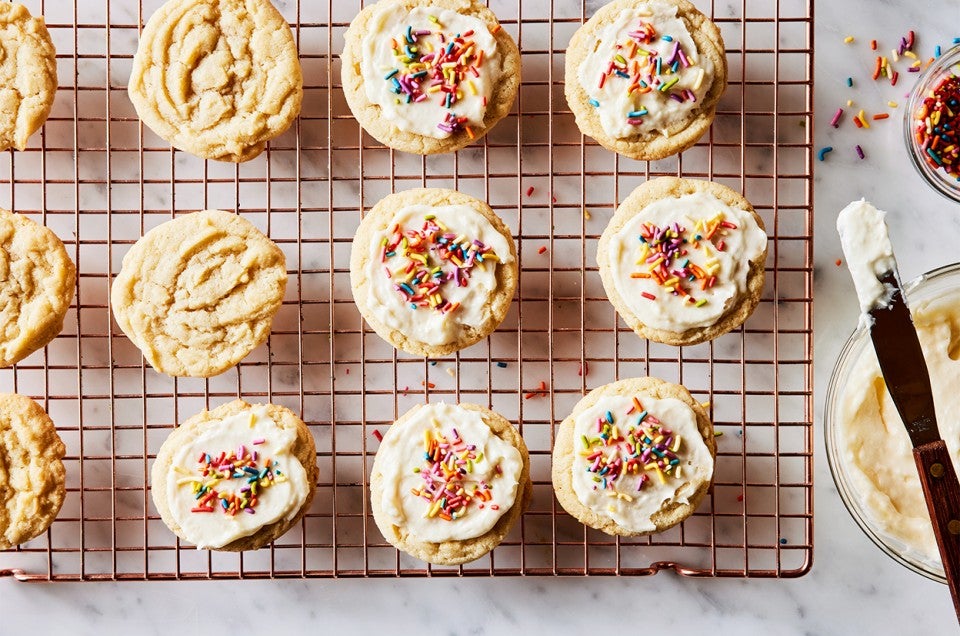 Baked Sugar cookies in Wilton Muffin Top Pan