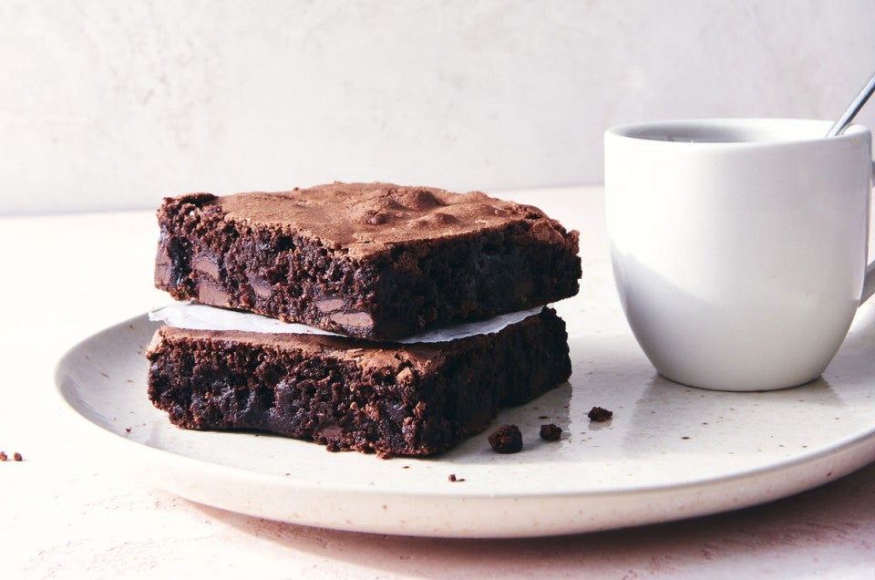 Plated buckwheat brownies