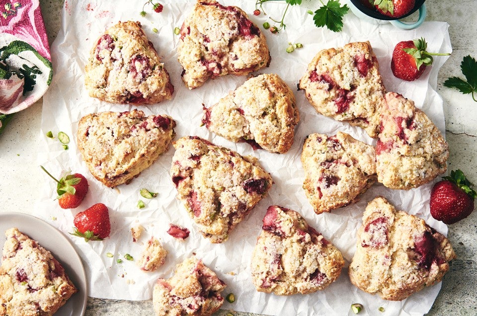 Strawberries and roasted pistachios