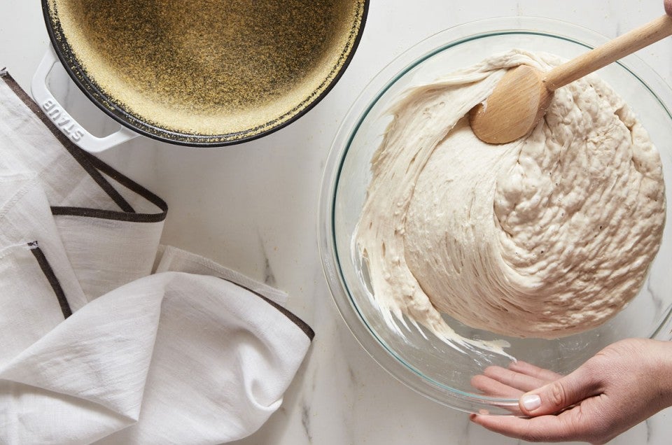 Sourdough: mixing the dough 