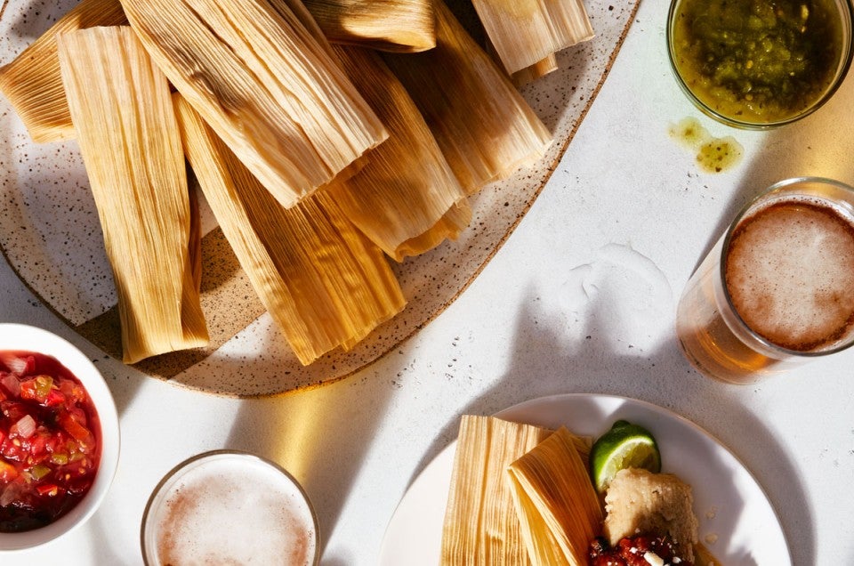 Tamales being served