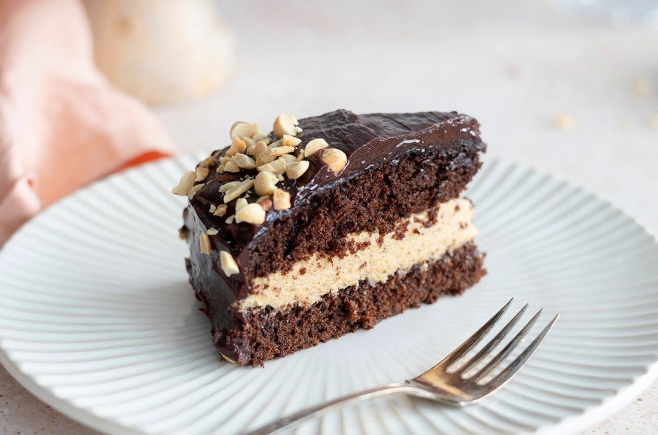 Fudge-Glazed Creamy Peanut Butter Cake - select to zoom