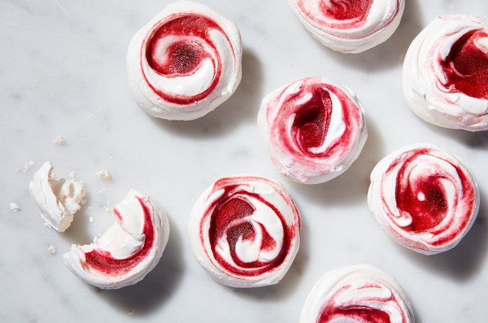 Cranberry-Lime Swirled Meringues Recipe