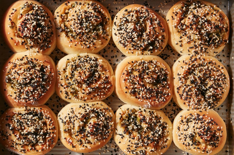 Tahini-Scallion Rolls - select to zoom