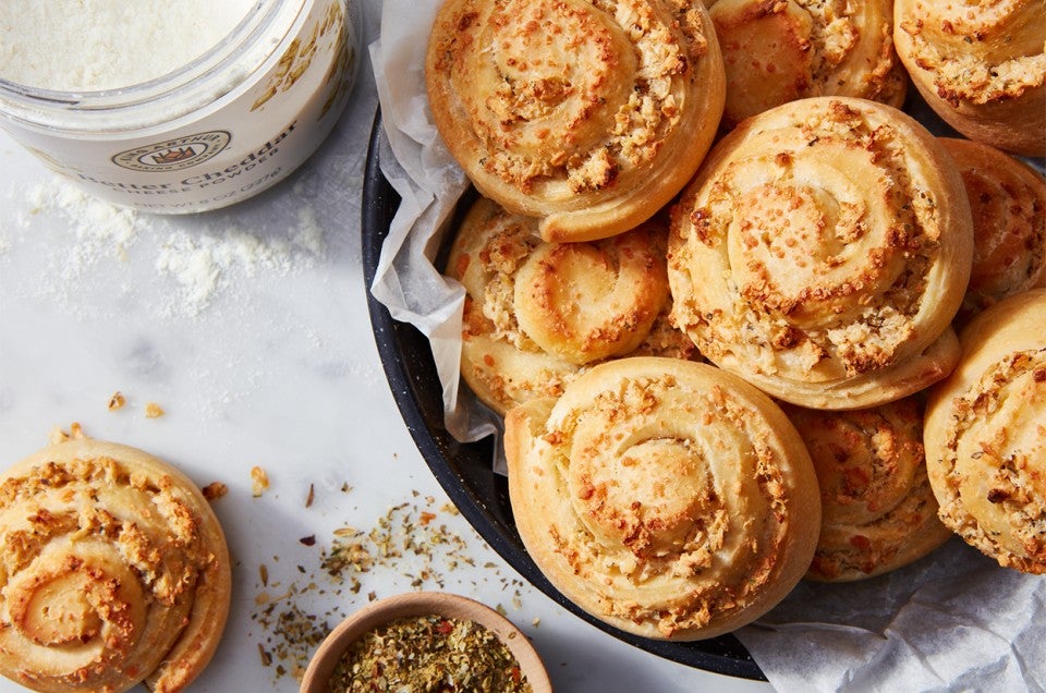 Cheese & Onion Swirl Buns - select to zoom