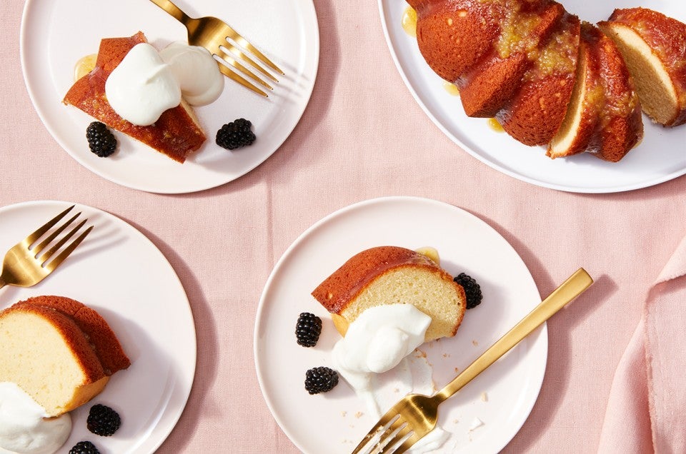 Gluten-Free Almond Cake with Honey-Lemon Glaze made with baking mix - select to zoom