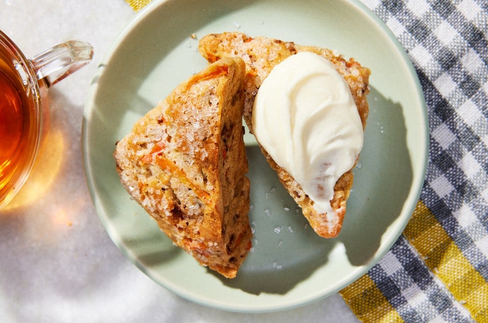 Carrot Cake Scones With Cream Cheese Frosting Recipe | King Arthur Baking