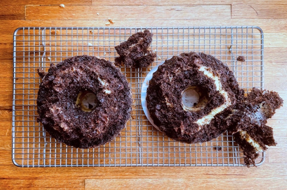 Chocolate Bundt cake that stuck to the pan and fell apart