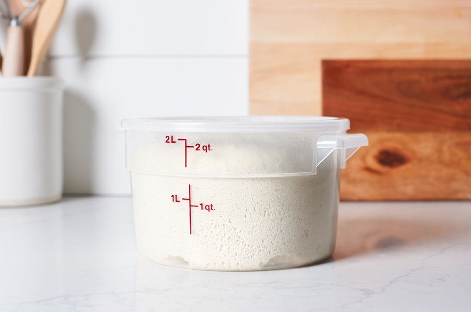 Plastic Dough Rising Bucket - Storage Container with Lid - Flour On My Face