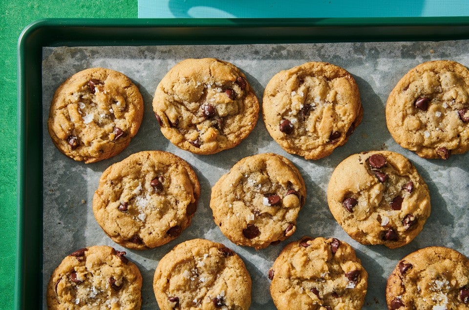 Vegan Salted Chocolate Chip Cookies  - select to zoom