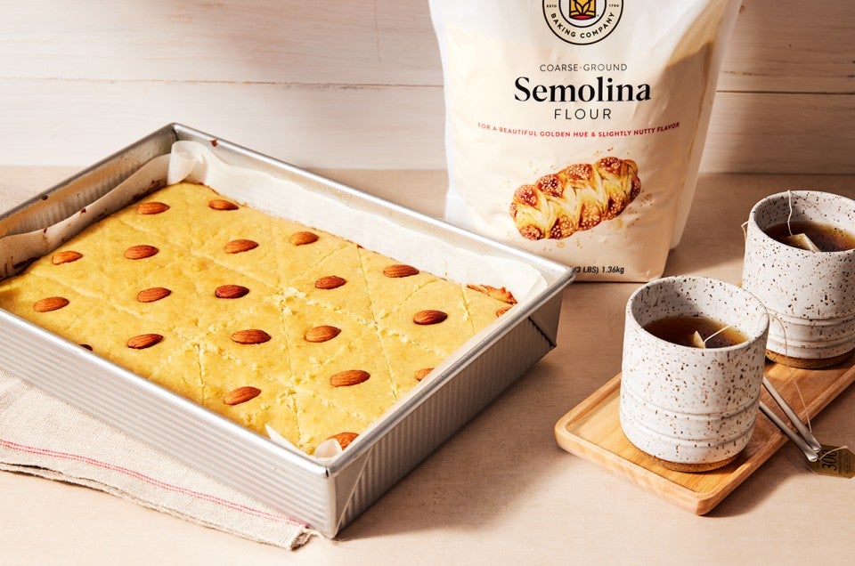 Basbousa (Syrup-Soaked Semolina Cake)  - select to zoom