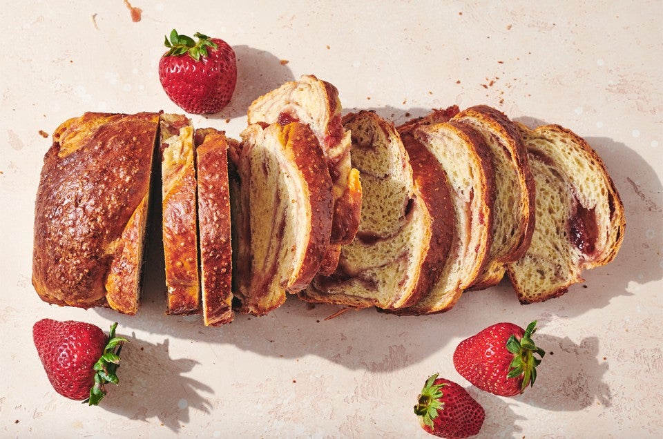 Strawberry Swirl No-Knead Brioche Recipe | King Arthur Baking