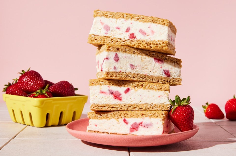 Homemade Strawberry Ice Cream Sandwiches - select to zoom