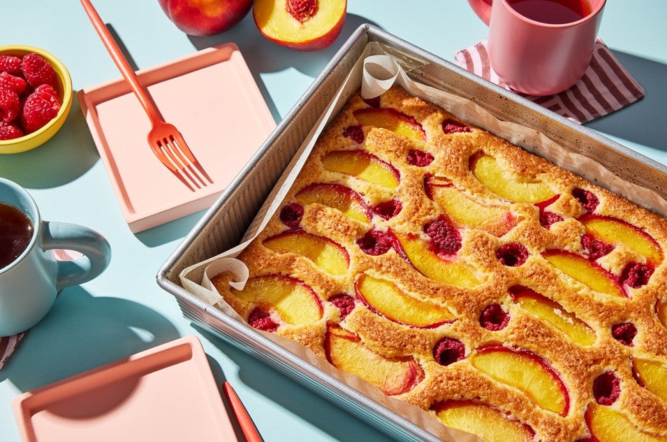 Peach Melba Snacking Cake  - select to zoom