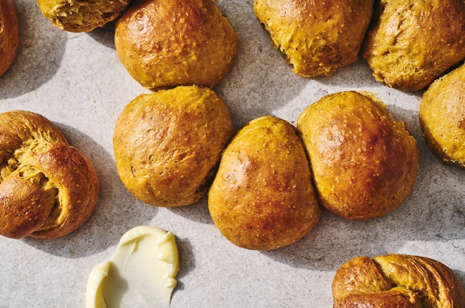 Golden Pumpkin Dinner Rolls - select to zoom