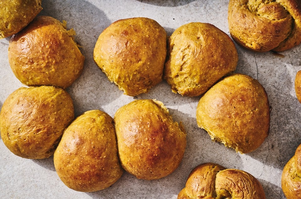 Golden Pumpkin Dinner Rolls - select to zoom