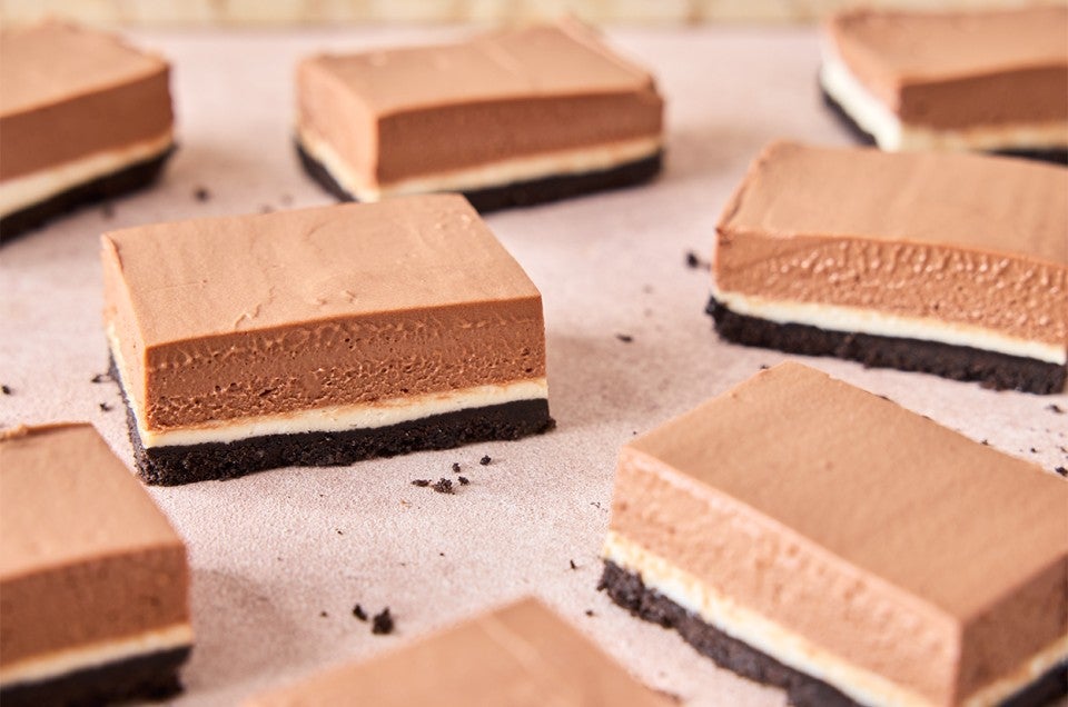 No-Bake Chocolate Cheesecake Bars - select to zoom