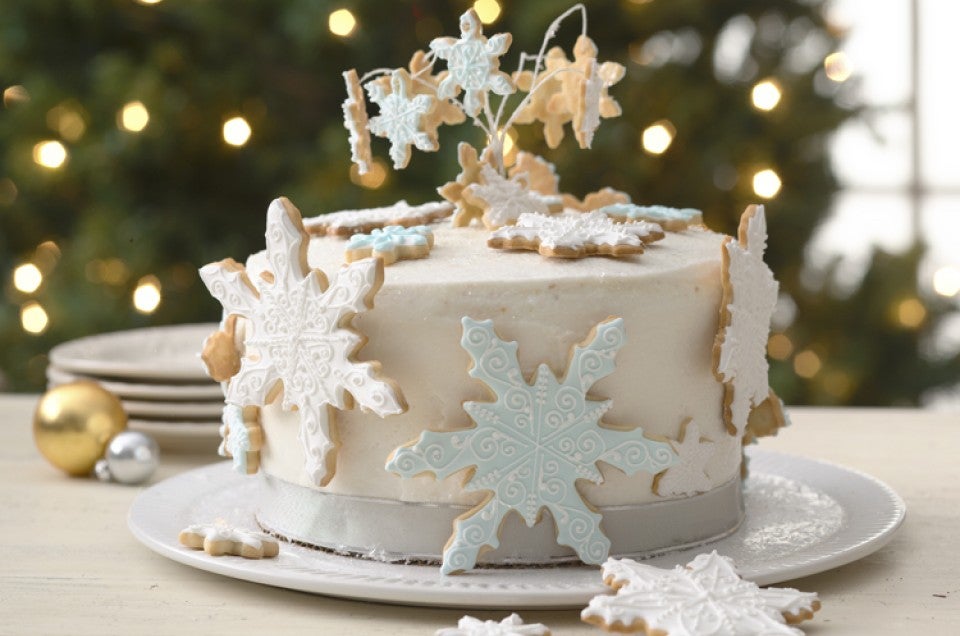 romantic snowflake cake topper set christmas