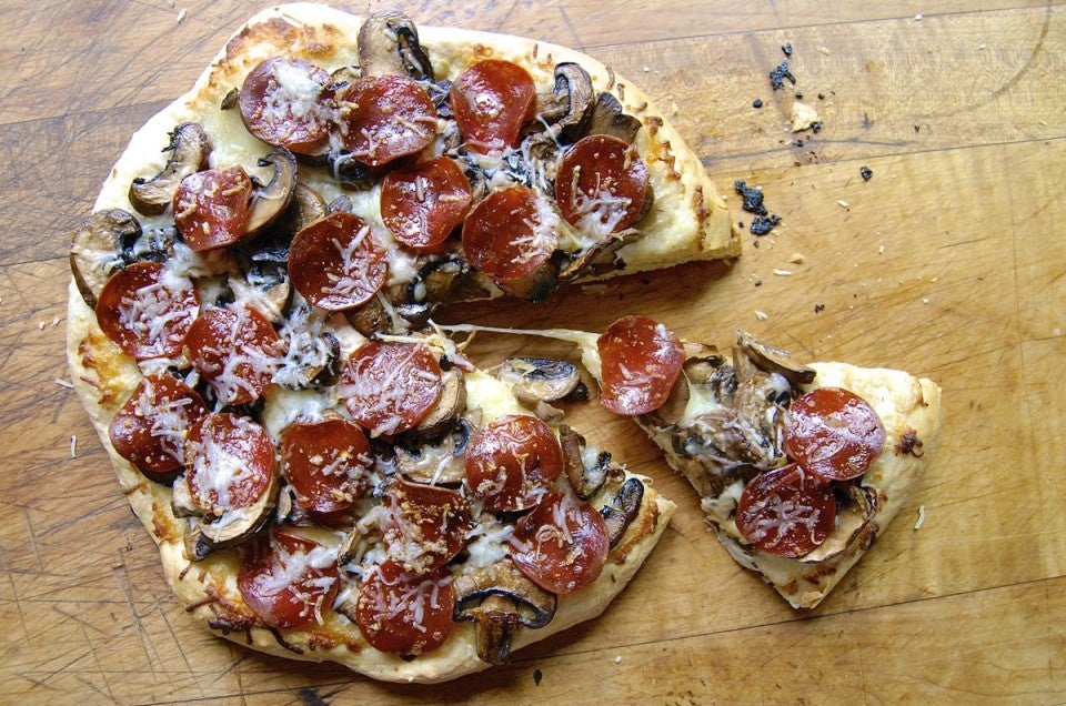 Turn no-knead bread dough into pizza crust via @kingarthurflour