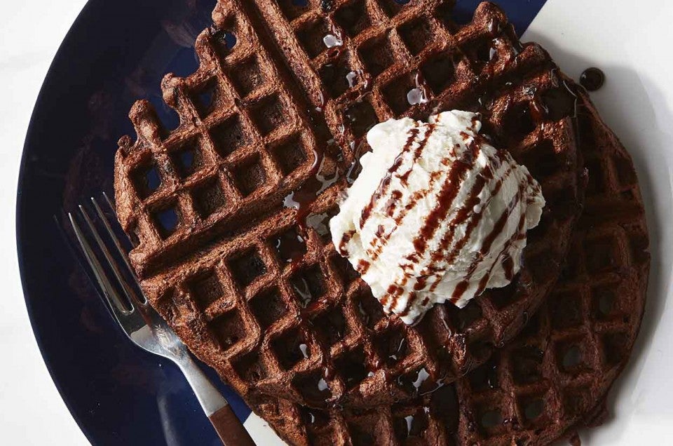 Indulgent Single-Serving Dark Chocolate Waffle