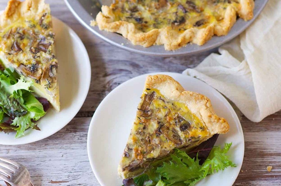 Mushroom-Cheddar Quiche