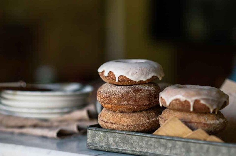 Apple Cider Baked Doughnuts with Maple Glaze