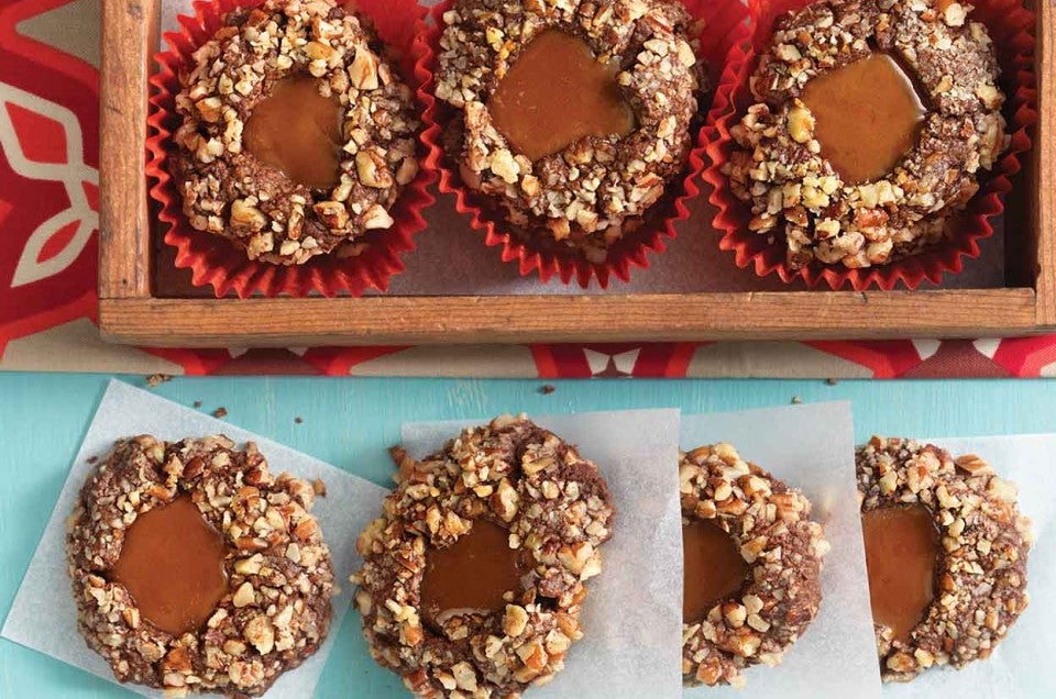 Chocolate Caramel Thumbprint Cookies Recipe | King Arthur Baking