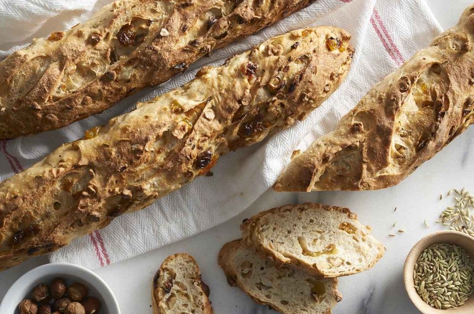 Hazelnut Golden Raisin Baguettes