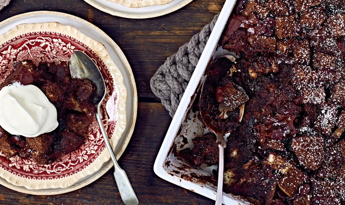 Dark Chocolate Bread Pudding