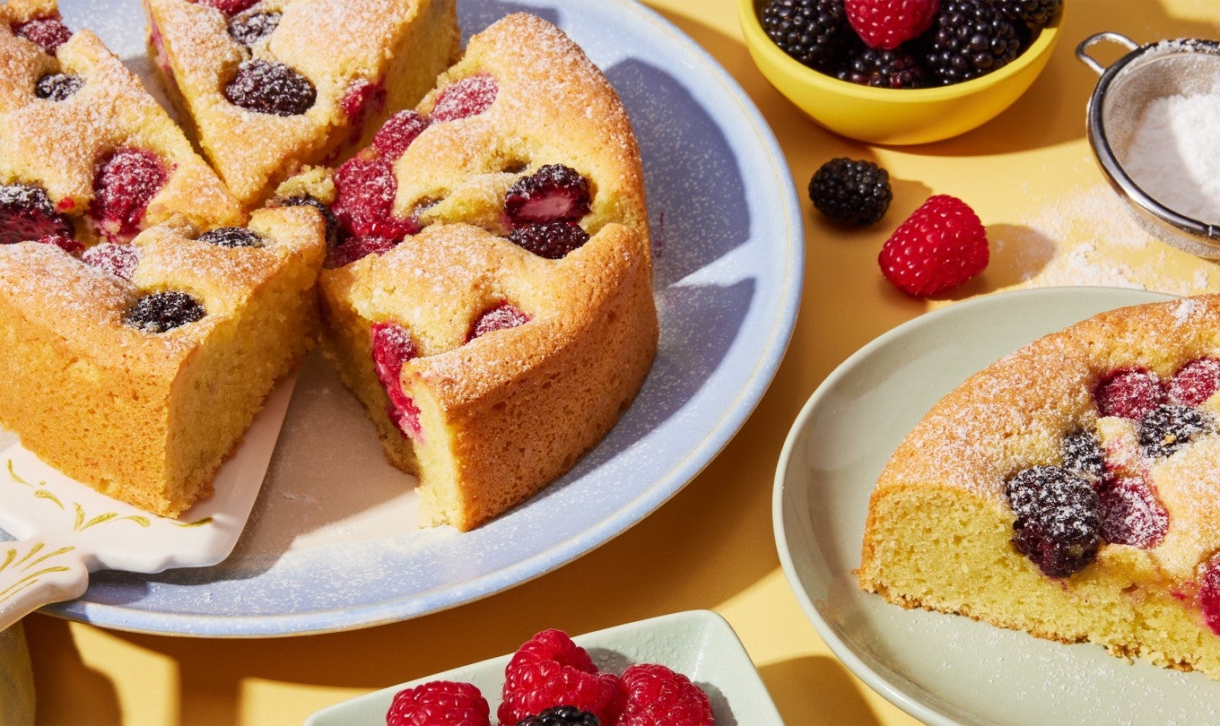 Sunken Berry Almond Cake