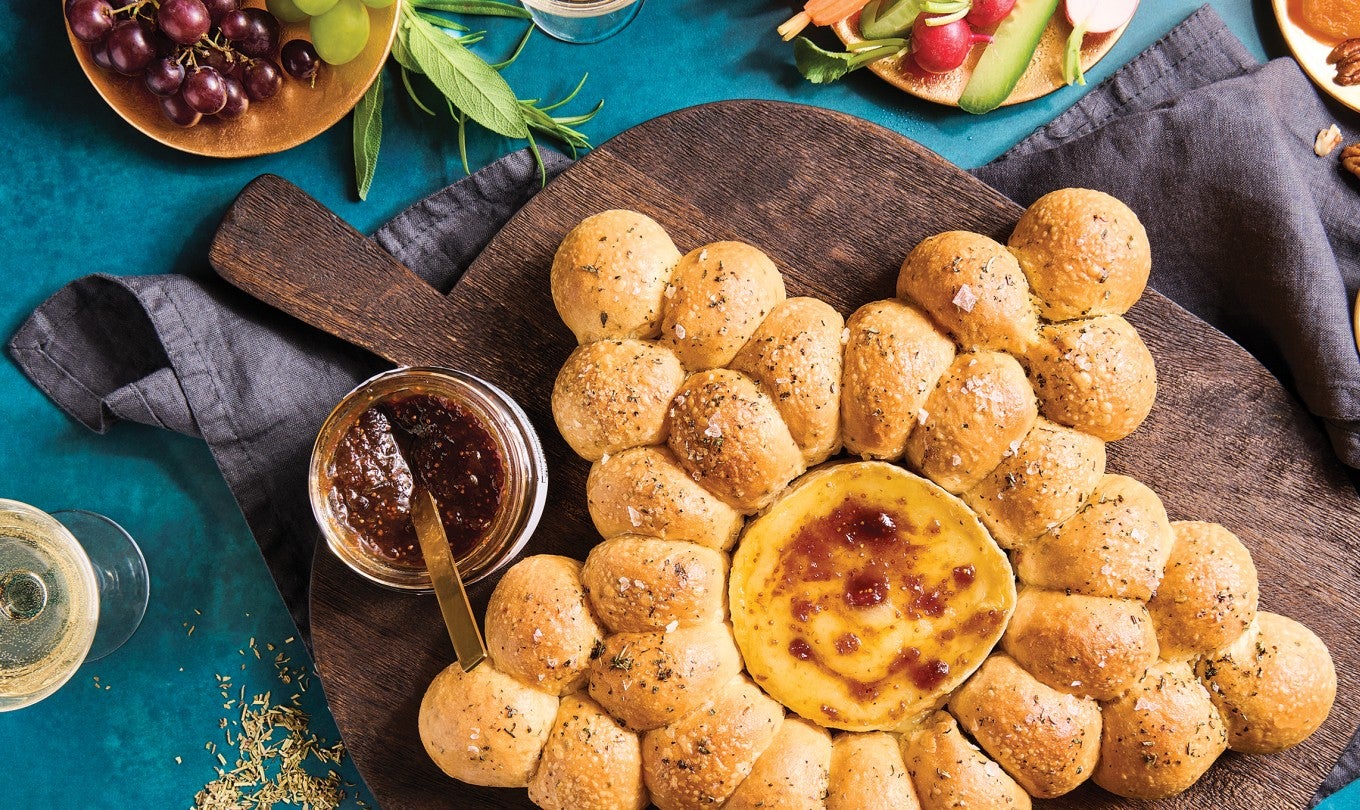 Herb-Scented Baked Brie Bread