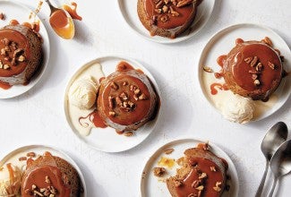 Sticky pear pudding with caramel sauce