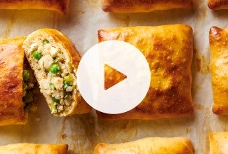 Pea & Feta Flatbread Pockets - select to zoom