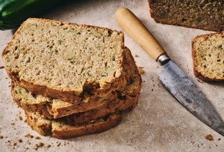 Almond Flour Zucchini Bread sliced and stacked