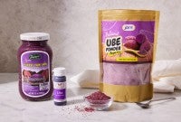 Different types of ube products next to each other