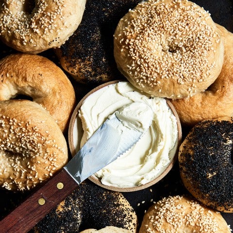 Bagels and cream cheese - select to zoom