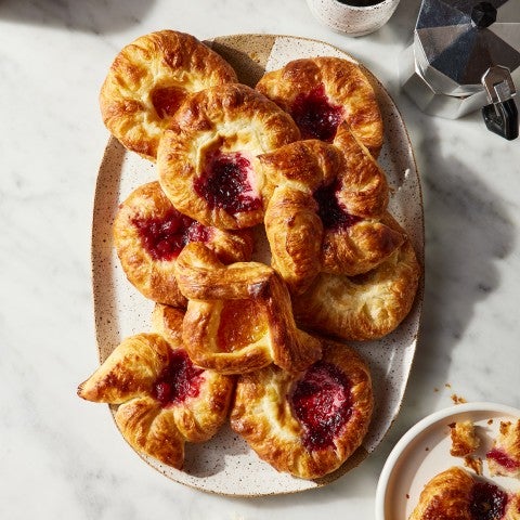 A platter of croissants and danish - select to zoom