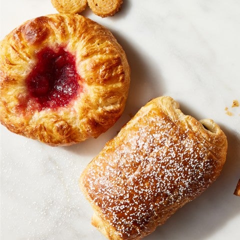 A croissant and danish - select to zoom